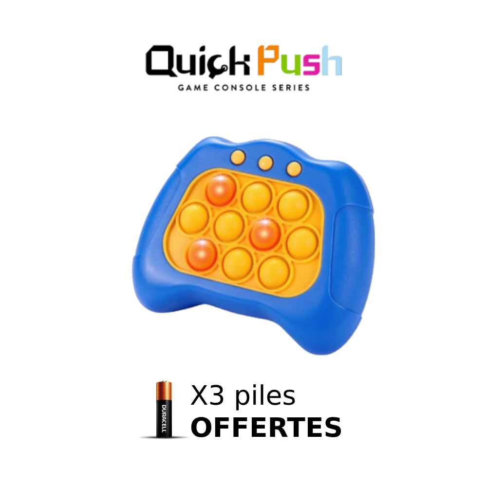 QuickPush console de jeux - Bleu - 3 PILES OFFERTES