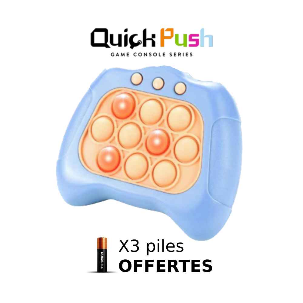 QuickPush console de jeux - Bleu - 3 PILES OFFERTES